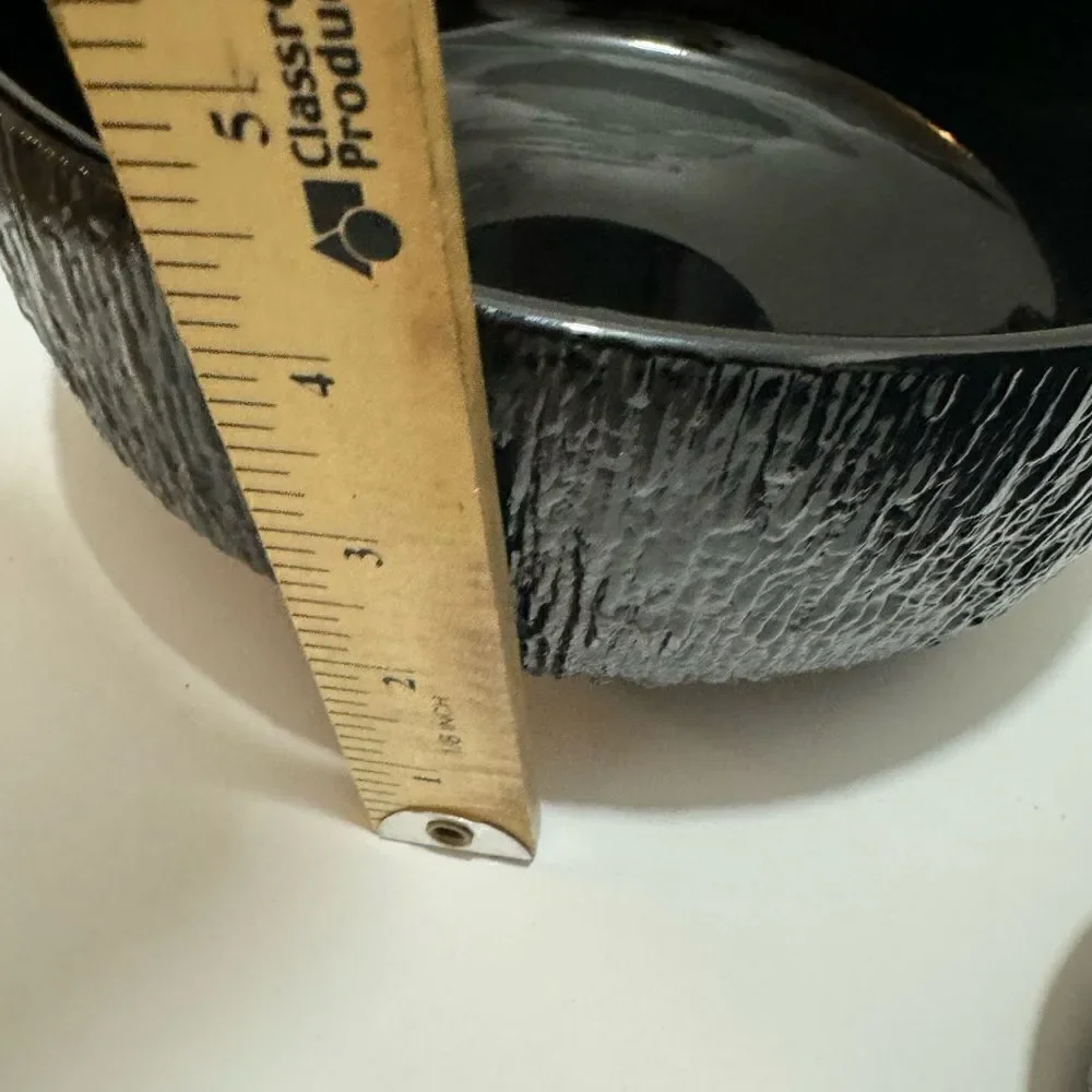 RARE Vintage Indiana Glass Black Chip and 3 Dip Bowl from the 1970's-1980's